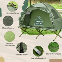 Camping tent bed combo for outdoor sleeping