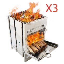 Foldable wood burning stove for backpacking