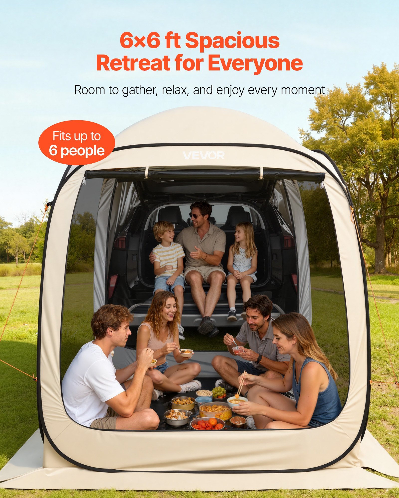 Roamzat Pop Up Screen House Tent for 6 People – Portable Outdoor Screen Room with Mosquito Protection - Image 5